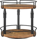 HOOBRO Lazy Susan Organizer Spice Rack, 2-Tier Height Adjustable Rotating Spice by HOOBRO