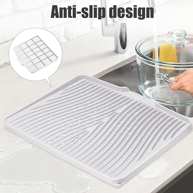 TIKNIK Silicone Dish Drying Mat, Stone Drying Mat - Image 3