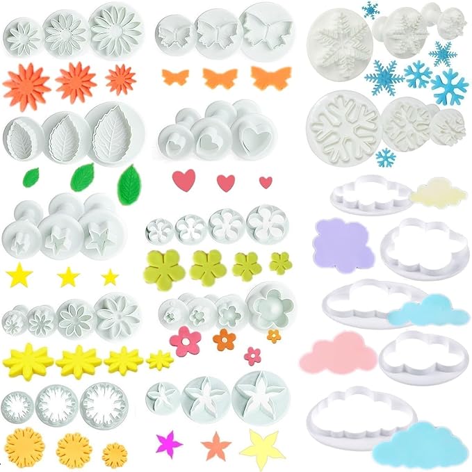 Flower Cookie Cutters, Cake Tools 44 Pcs Snowflake Cookie Cutter Cloud Fondant by RHLOVY