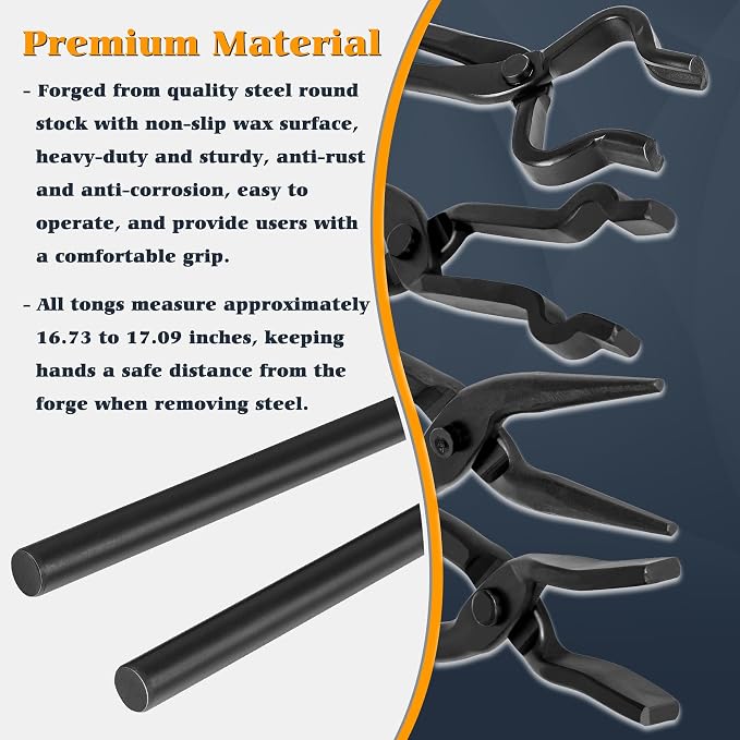 Blacksmith Knife Making Tongs Set - Image 7