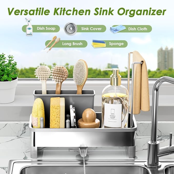 Ewaiira Stainless Steel Sink Caddy, Sponge Holder - Image 3