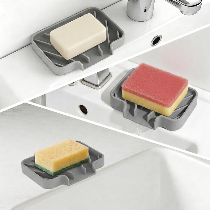 GUUKIN Sponge Holder for Kitchen Sink, Sink Caddy and Soap Tray | 5x3.5 inch - Image 4