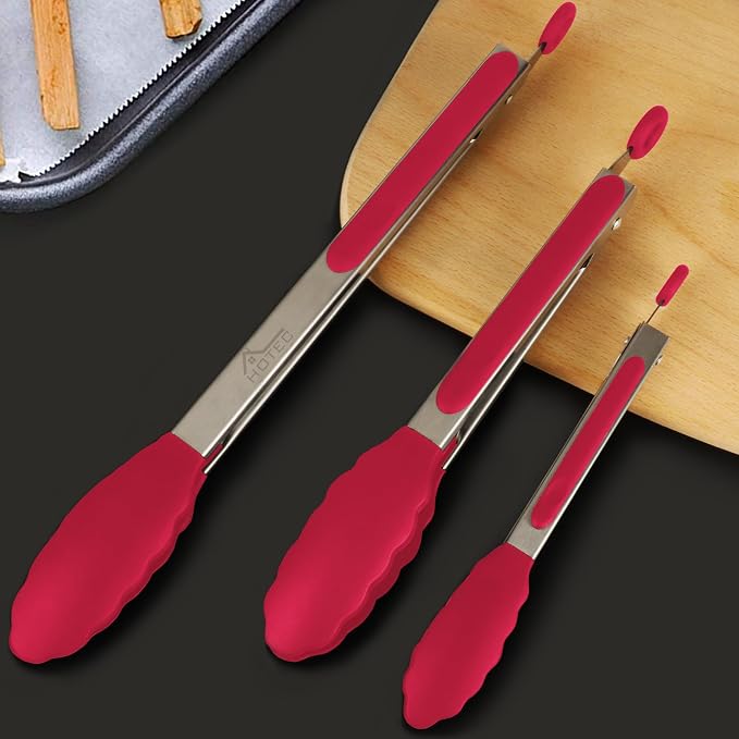 HOTEC Premium Stainless Steel Locking Kitchen Tongs - Image 7