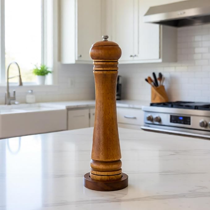 Wood Salt and Pepper Grinder, Salt Grinder and Pepper Mill, Oak Wood Shakers - Image 4