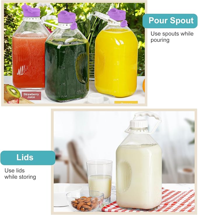 Ritayedet 64 Oz Heavy Duty Glass Milk Bottle - Image 6