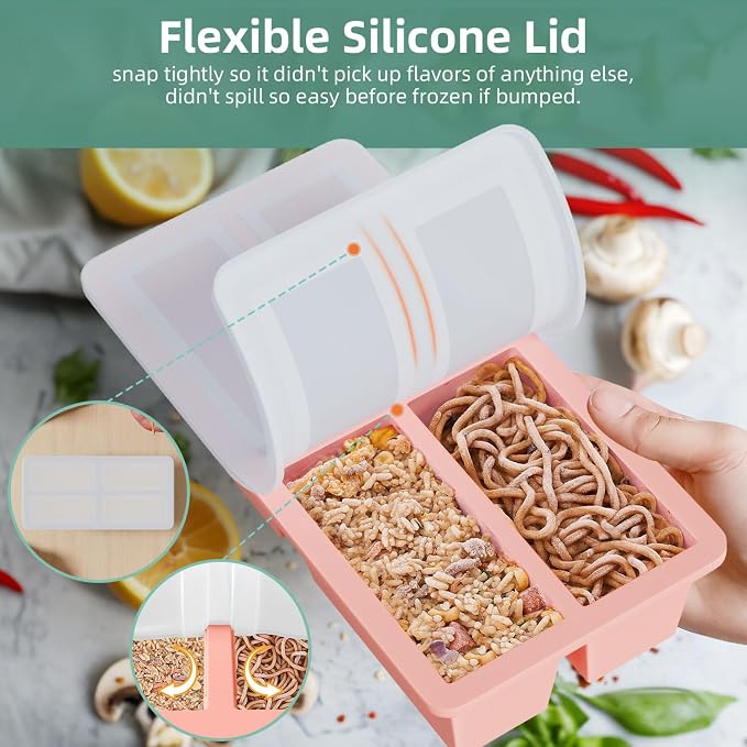 Silicone Freezer Tray for Sauce Cube: FDDAI Super Prep Freezing Tray for Souped - Image 4