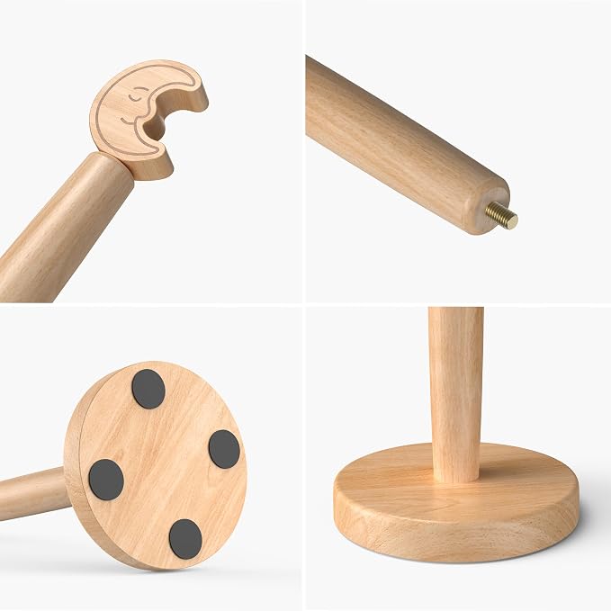 KitchLife Cute Wooden Paper Towel Holder Countertop - Image 6