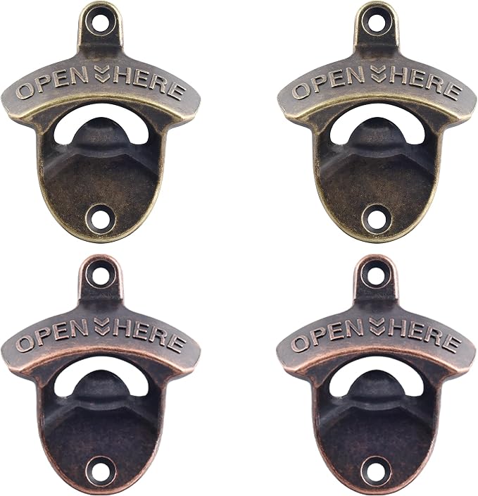 Vintage Wall Mounted Soda Bottle Opener Bronze, Rustproof Cooler Mount Beer Cap by Wallmountedbottleopener