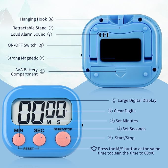 24 Pack Digital Kitchen Timer Magnetic Digital Timer - Image 4