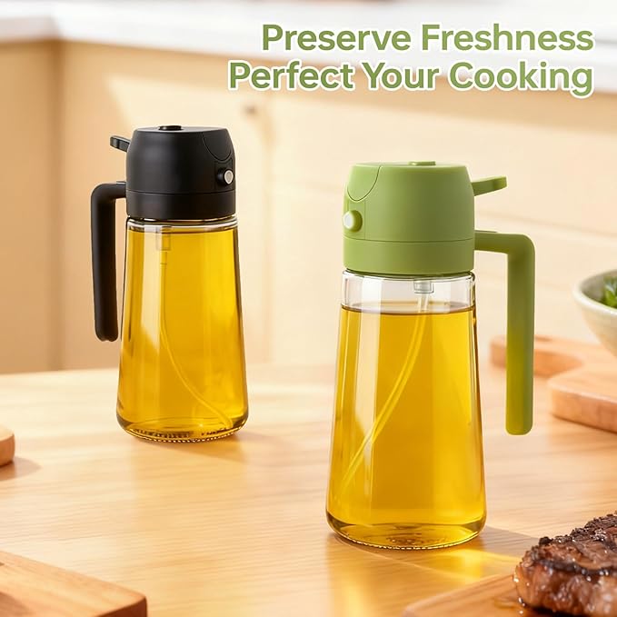 2Pcs Glass Oil Sprayer for Cooking 16oz/470ml, Kitchen Gadget for Air Fryer - Image 7
