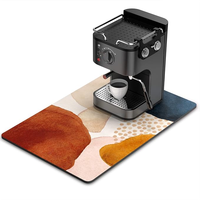 Rnivvi Coffee Mat, Hide Stain Rubber Backed Absorbent Dish Drying Pad by Rnivvi