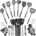 Silicone Kitchen Utensils Set 34 Pieces 450 °F Heat Resistant by CulinaryCouture