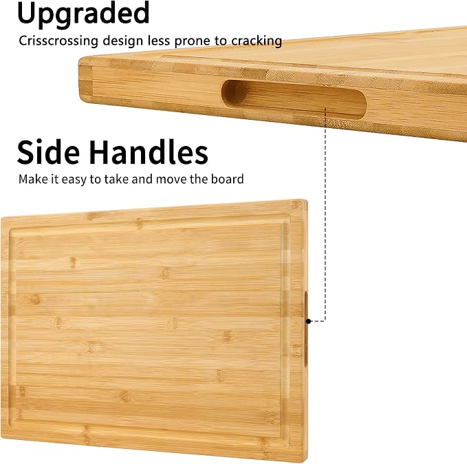 Utoplike Extra Large XXXL Bamboo Cutting Board 24 x16 Inch, Largest Wooden - Image 6