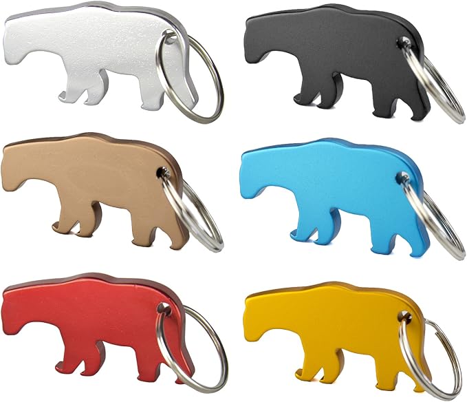 Swatom Bear Aluminum Alloy Beer Bottle Opener Keychain Key Tag Chain Ring by SWATOM