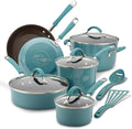 Rachael Ray Cucina Nonstick Cookware Pots and Pans Set, 12 Piece, Agave Blue by RachaelRayKitchenware