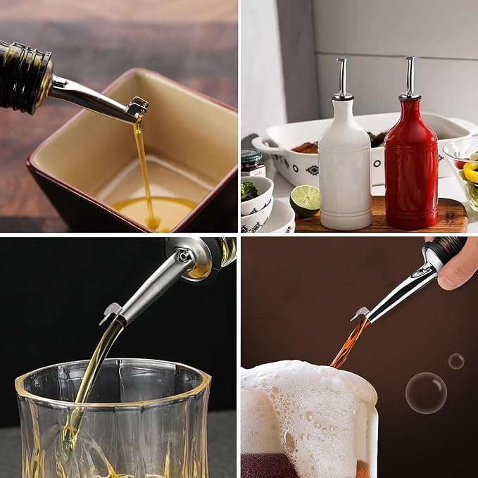 12 Pack Oil Pourers with Flip Top, Olive Oil Dispenser Spout, Speed Pour Spouts - Image 5