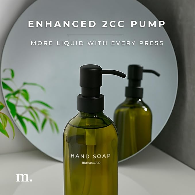 MaisoNovo Soap Dispenser 2-Piece Set | 16.9oz Green Bottles - Image 5