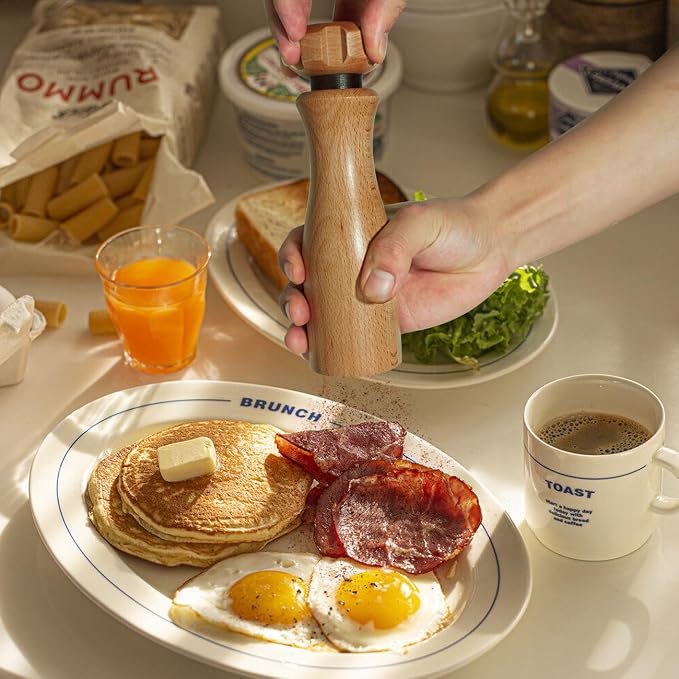 Wooden Salt And Pepper Grinder Set –【Gear-Shape Knob & Effortless Grinding】8 - Image 7