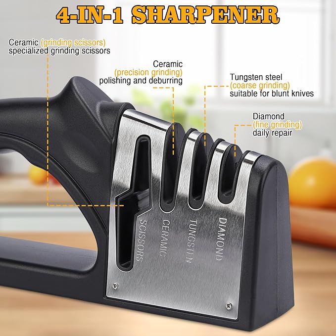 4-in-1Manual Knife Sharpener Suitable - Image 2
