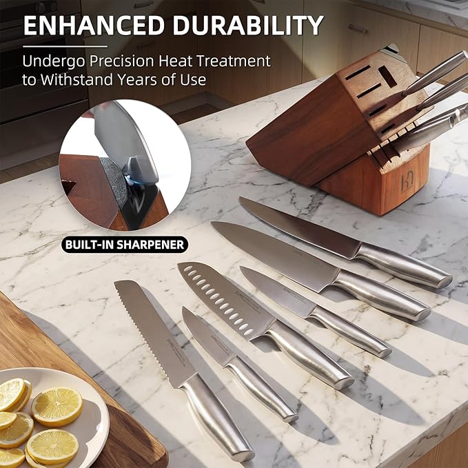 KnifeSaga Kitchen Knife Set 14 Piece Premium Japanese High Carbon Stainless - Image 5