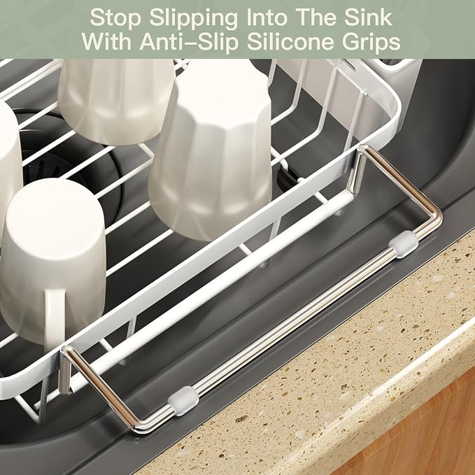 MAJALiS Dish Drying Rack Over The Sink, Expandable Stainless Steel Dish Drainer - Image 6