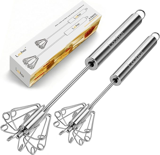 Upgraded Stainless Steel Semi-Automatic Whisk by LOOHOI