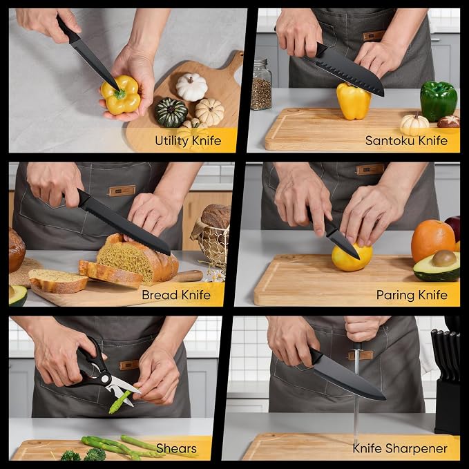 E-far Knife Set, 15-Piece Kitchen Knife Block Set - Image 7
