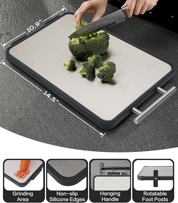 Titanium Cutting Board for Kitchen- Double Sided Cutting Board - Image 6