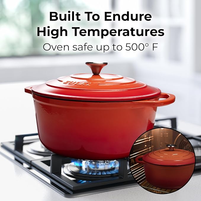 Zulay Kitchen 5 Quart Enameled Cast Iron Dutch Oven Pot - Image 2