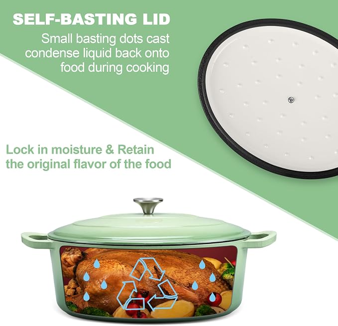 E-far 5QT Oval Dutch Oven Pot - Image 6