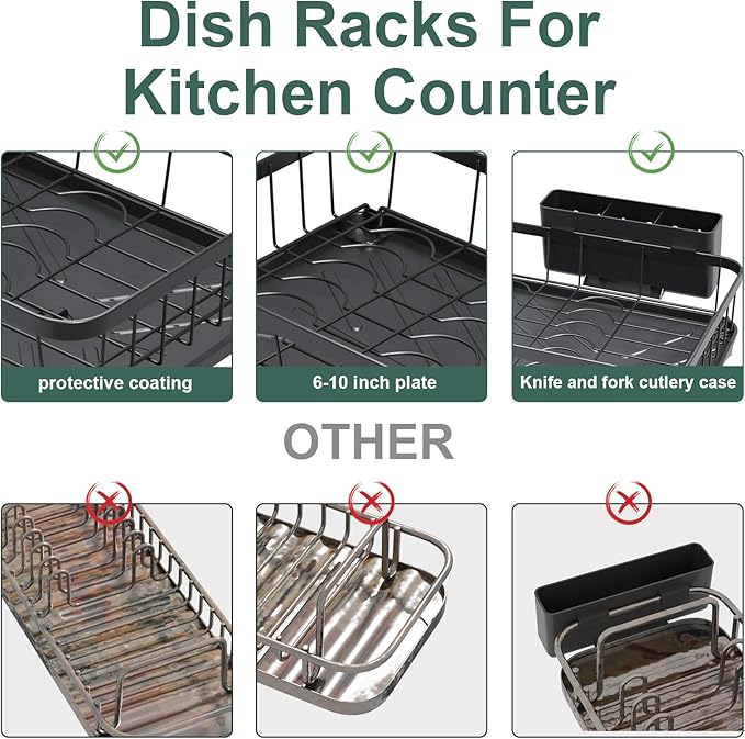 LIYI Dish Drying Rack, Adjustable Spout Design, Kitchen Dish Racks, Made of - Image 5