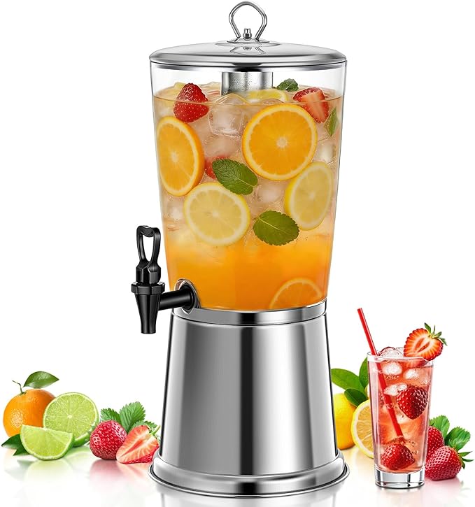 Beverage Dispenser With Stand, Stainless Steel Drink Dispenser by HOME