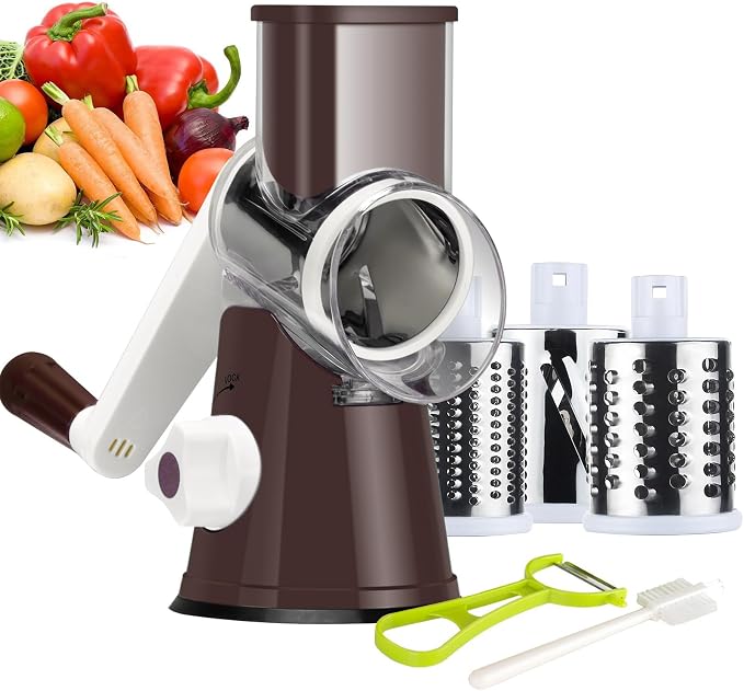 Ourokhome Rotary Cheese Grater Hand Crank, Kitchen Shredder Speed Mandolin by Ourokhome