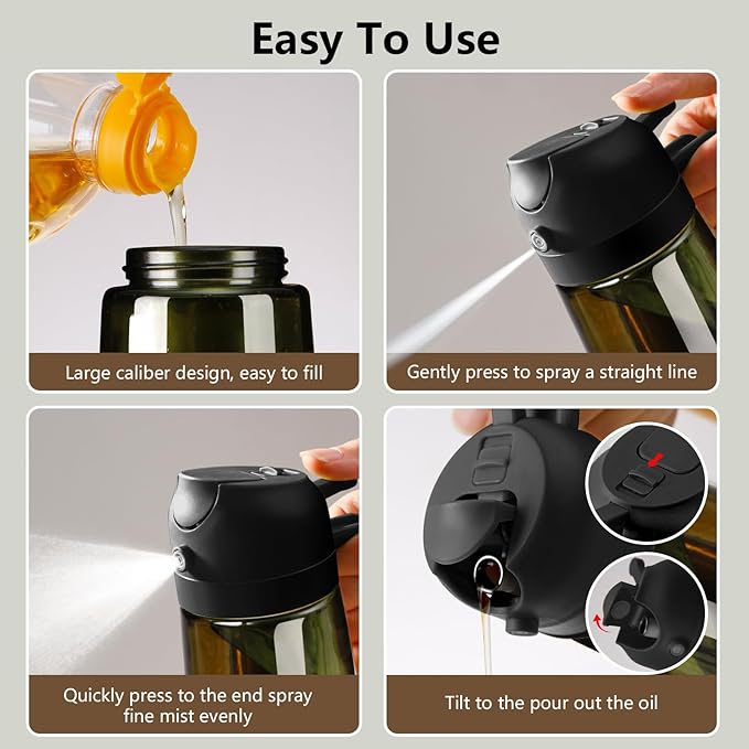 SWEET VIEW - Olive Oil Sprayer for Cooking, 16oz/470ml Glass Light-Proof Oil - Image 2