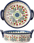 Vintage Style Tulip Flower Pattern Ceramic Bakeware Casserole Dish Baking Pan by Bicuzat