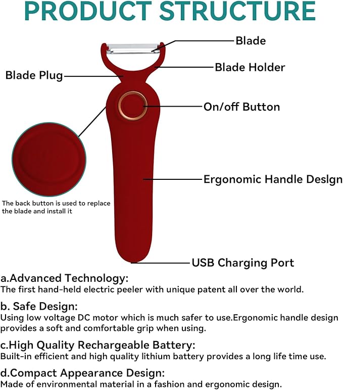 3-in-1 Electric Peeler | Auto Blade - Image 3