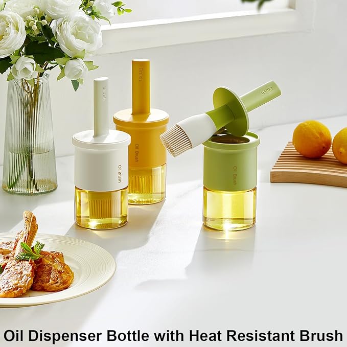 Glass Oil Dispenser with Heat Resistant Brush, Oil Dispenser Bottle with - Image 5