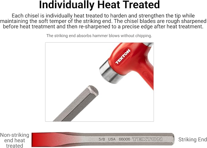 TEKTON Cold Chisel Set, 3-Piece | PNC91002 | Made in USA - Image 3