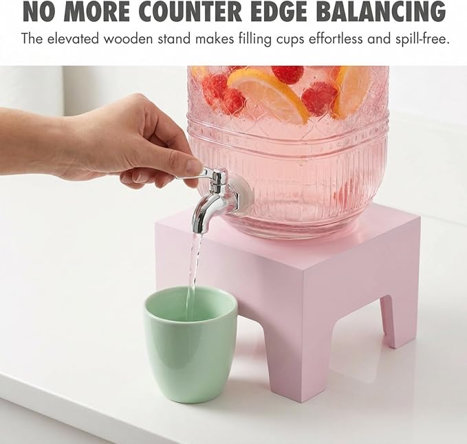 Beverage Dispenser 1 Gallon, Glass Drink Dispenser - Image 5