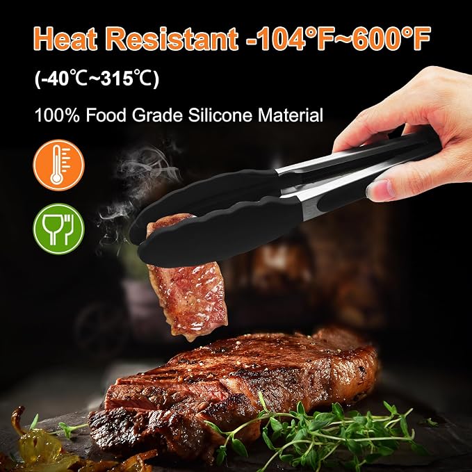 Premium Stainless Steel Heat Resistant Kitchen Tongs - Image 3