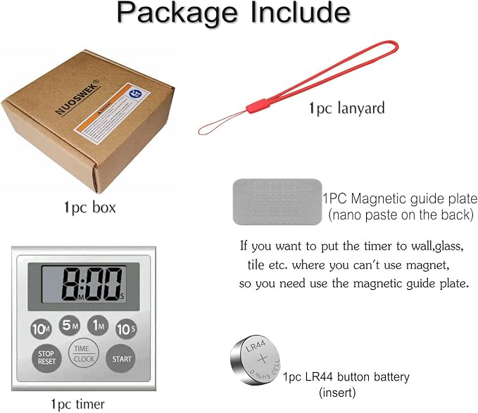 Digital Timer Waterproof Shower Timer Shower Clock Bathroom Kitchen Timer - Image 7