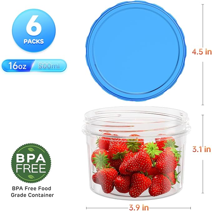 HOMETALL Freezer Storage Containers, Airtight Plastic Food Storage Containers - Image 3