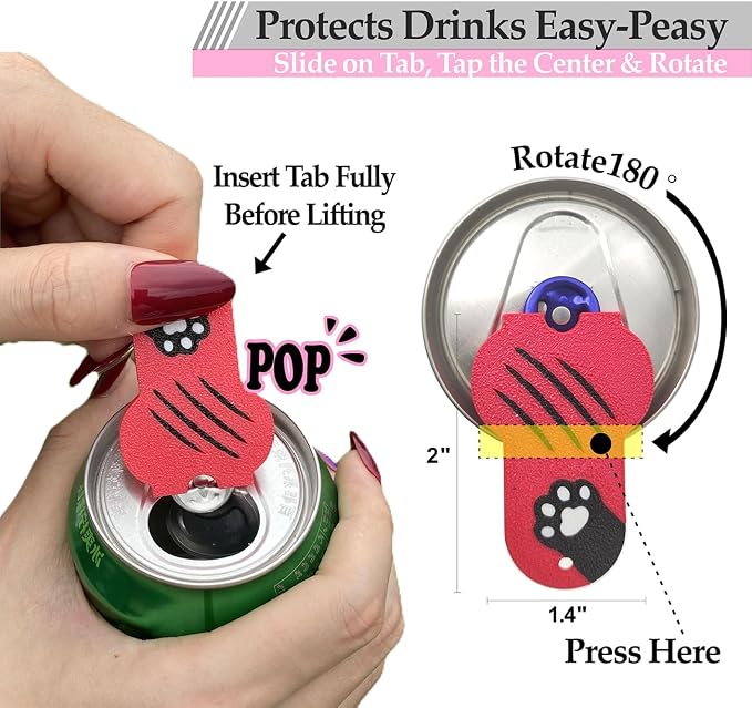 Soda Can Tab Opener Mini Soda Can Cover Easy Tab Opener and Drink Protector - Image 2