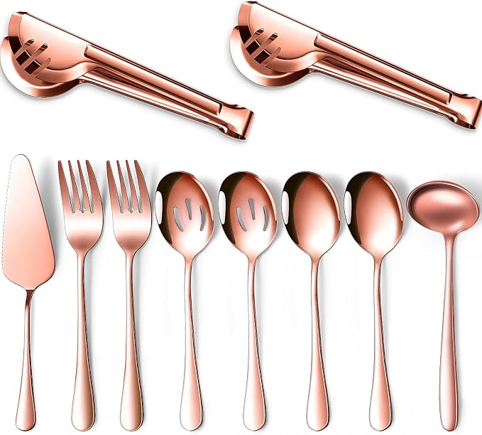 Patelai Serving Utensils Set Include Stainless Steel Large Spoons Slotted by Patelai