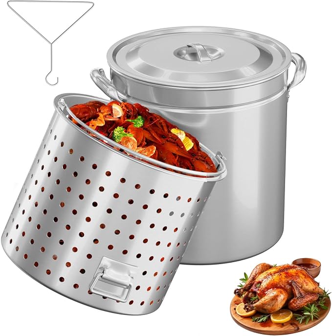 ROVSUN 82-Quart Stainless Steel Turkey Fryer & Seafood Boil Pot by ROVSUN
