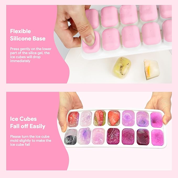 Ice Cube Trays 4 Pack, Airabc Silicone Ice Cube Trays - Image 6