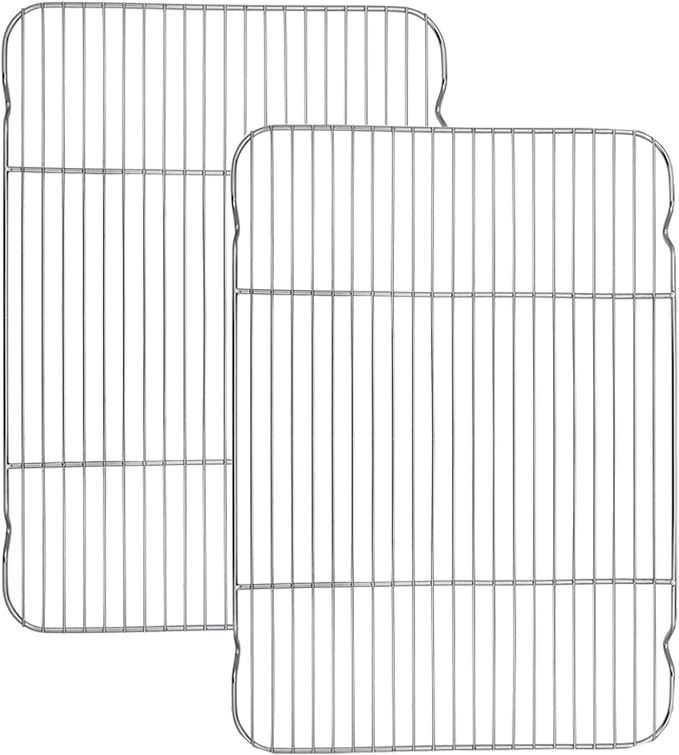 Baking Cooling Rack Set of 2, E-far 16.5"x11.5" Stainless Steel Metal Roasting by E-far