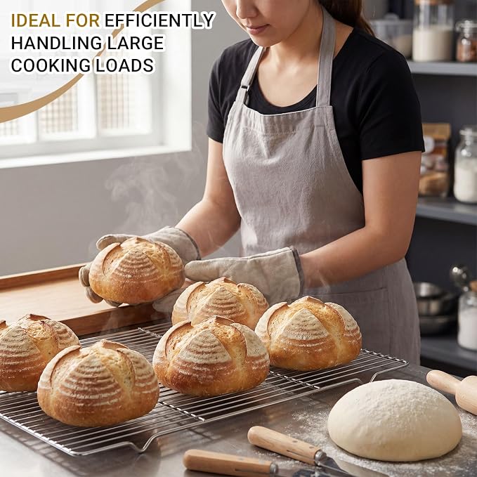 Lounsweer 2 Pcs Cooling Racks, 21L X 13W X 1H Stainless Steel Wire Rack - Image 5
