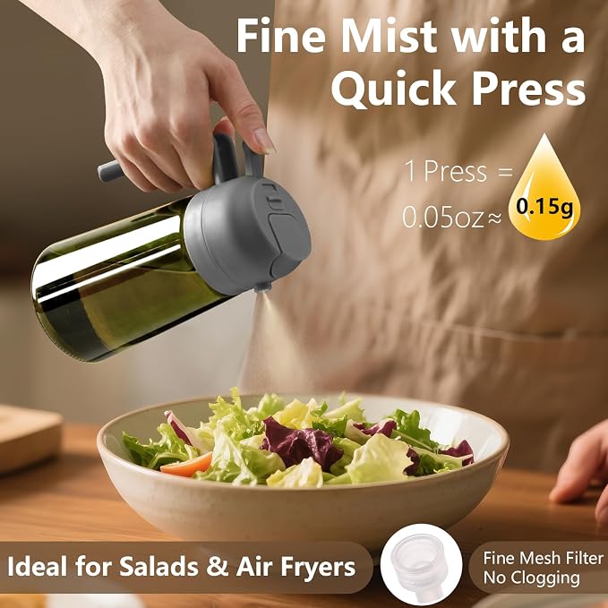 SWEET VIEW Olive Oil Dispenser and Oil Sprayer – 16oz/470ml Glass Light-Proof - Image 3