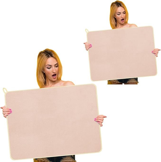 Hushee 2 Pack Extra Large Dish Drying Mat Microfiber Absorbent Dish Drying Pad by Hushee